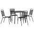 Juego de comedor de jardín 5 piezas acero gris