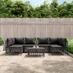 Juego de muebles de jardín 7 pzas con cojines acero antracita