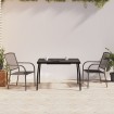 Juego de comedor de jardín 3 piezas acero gris antracita