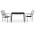 Juego de comedor de jardín 3 piezas acero gris