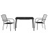 Juego de comedor de jardín 3 piezas acero gris
