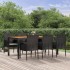 Set de comedor de jardín 7 pzas y cojines ratán sintético