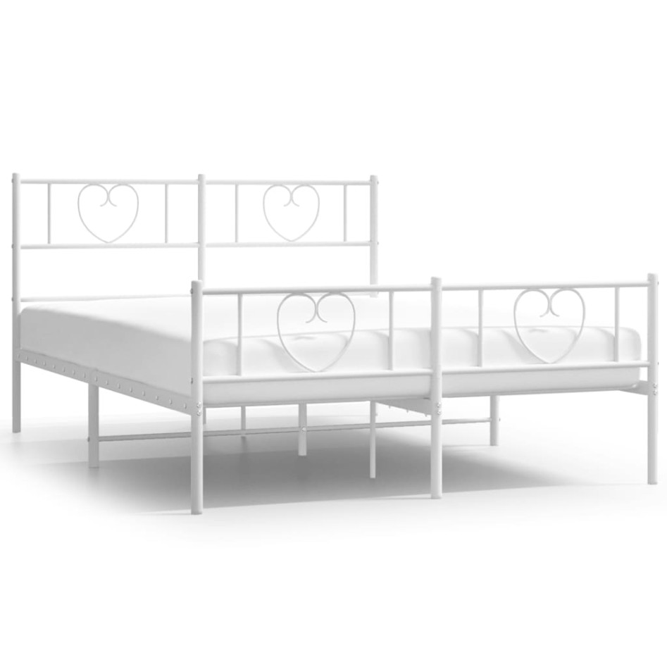 Estructura cama sin colchón con estribo metal blanco 120x190