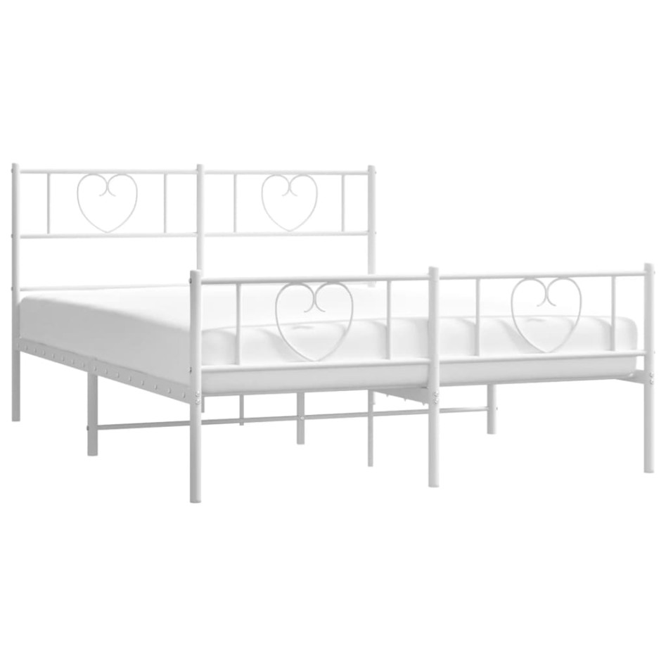 Estructura cama sin colchón con estribo metal blanco 120x190