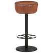 Taburete de cocina de cuero auténtico marrón