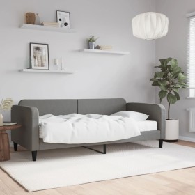 Sofá cama con colchón tela gris oscuro 90x190