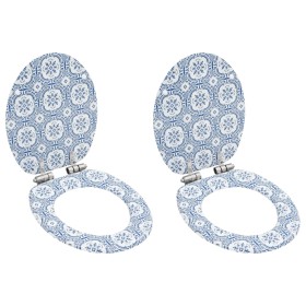 Asiento inodoro WC 2 uds tapa cierre suave MDF diseño