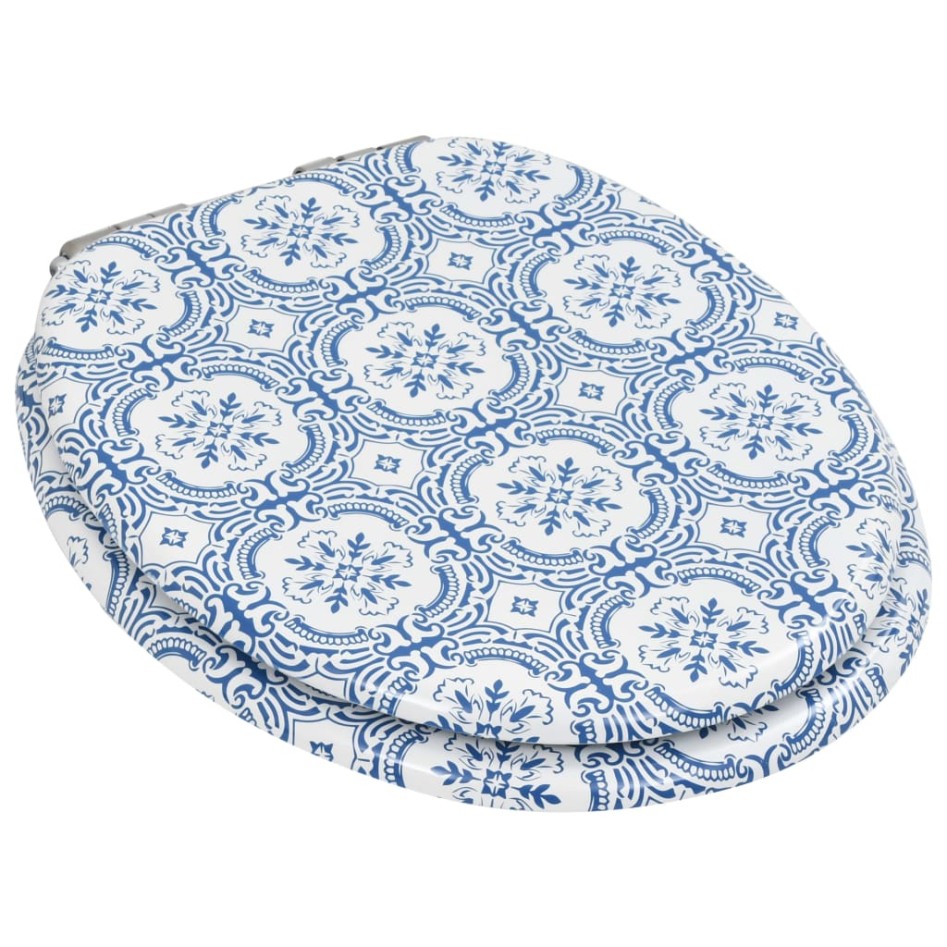 Asiento inodoro WC 2 uds tapa cierre suave MDF diseño