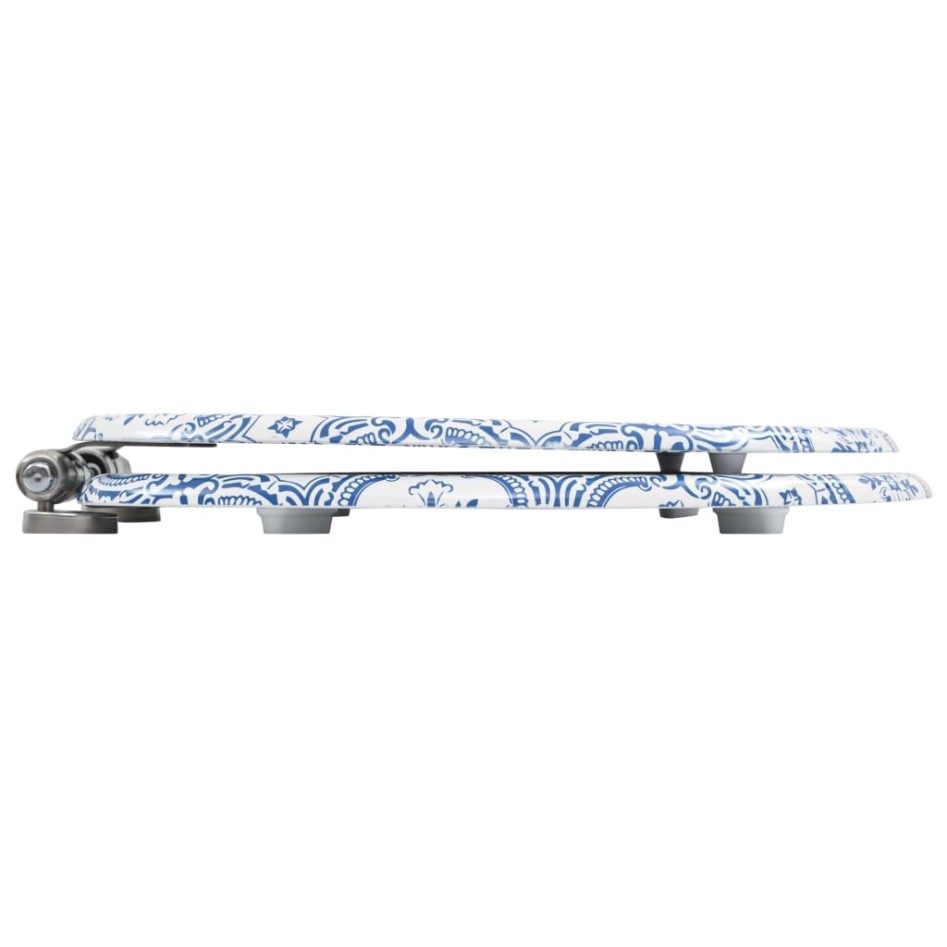 Asiento inodoro WC 2 uds tapa cierre suave MDF diseño