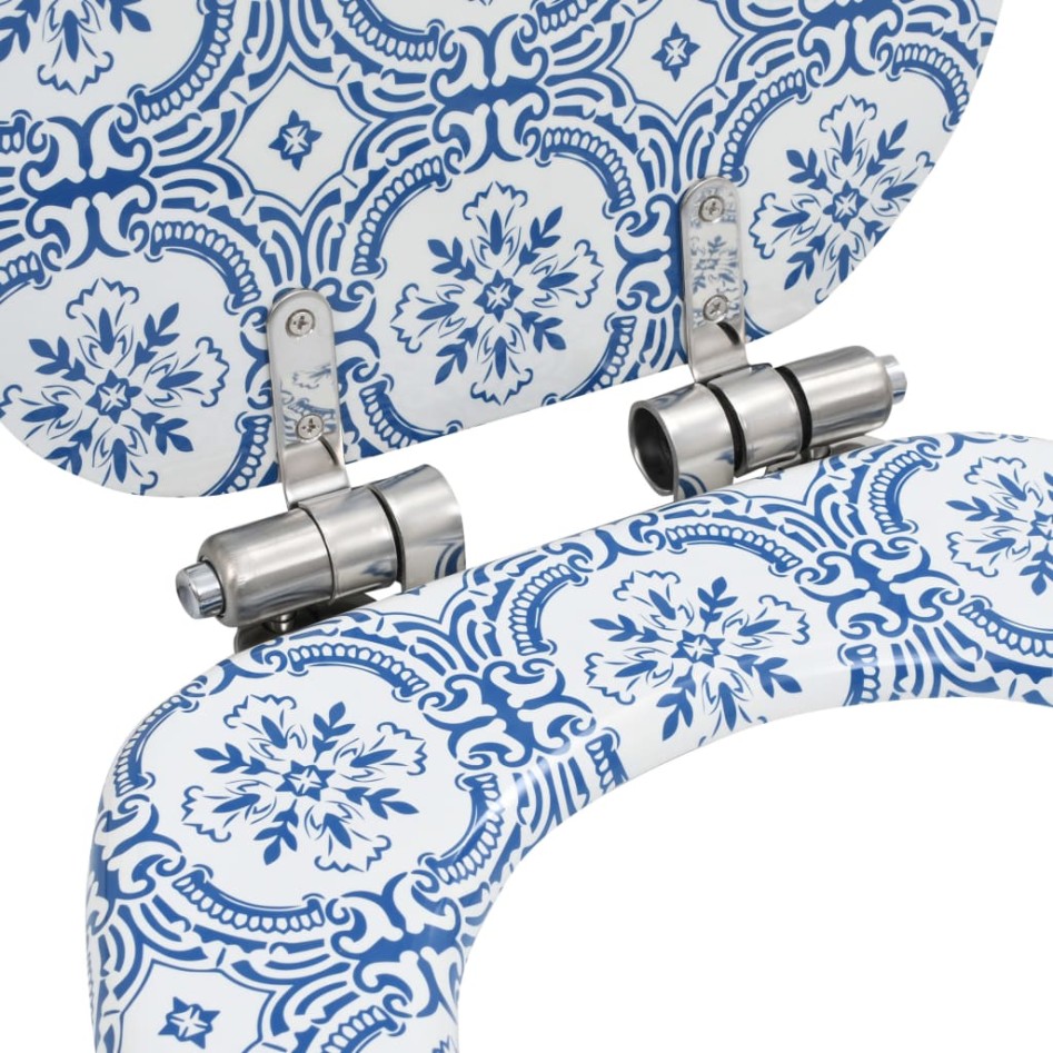 Asiento inodoro WC 2 uds tapa cierre suave MDF diseño