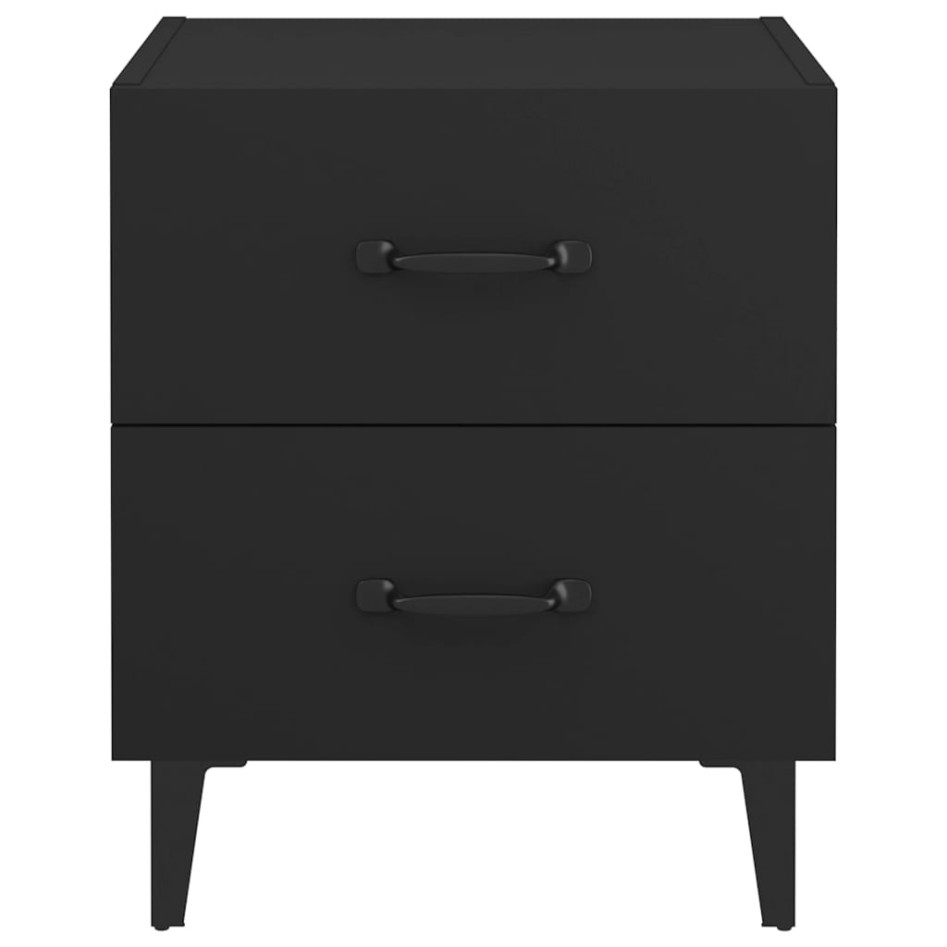 Mesita de noche 2 unidades negro 40x35x47,5