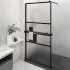 Mampara ducha con estante vidrio ESG y aluminio negro