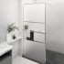 Mampara ducha con estante vidrio ESG aluminio cromado 90x195
