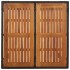 Mesa de jardín superficie de madera ratán PE negro 90x90x75