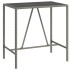 Mesa alta bar con superficie vidrio ratán PE gris 110x70x110