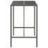 Mesa alta bar con superficie vidrio ratán PE gris 110x70x110