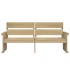Set de muebles de jardín 3 pzas madera maciza pino