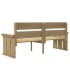 Set de muebles de jardín 3 pzas madera maciza pino