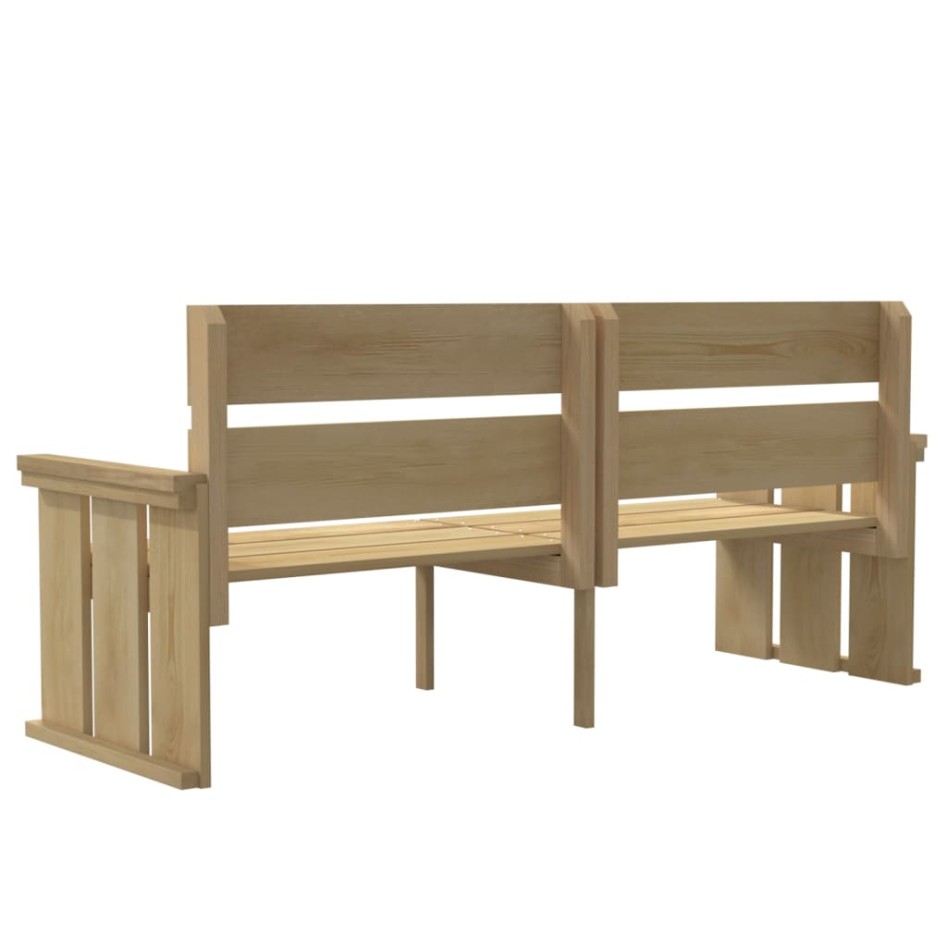 Set de muebles de jardín 3 pzas madera maciza pino