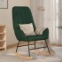 Silla mecedora de tela verde