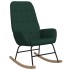Silla mecedora de tela verde