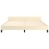 Estructura de cama con cabecero sin colchón crema 180x200