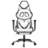 Silla gaming masaje y reposapiés cuero sintético negro