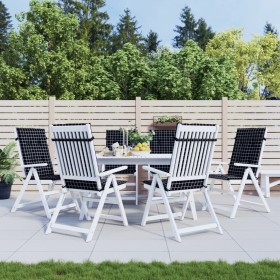 Cojines para sillas de respaldo alto 6 uds tela negra a