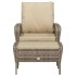 Sillón de jardín con reposapiés ratán sintético marrón