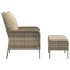 Sillón de jardín con reposapiés ratán sintético marrón