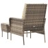 Sillón de jardín con reposapiés ratán sintético marrón