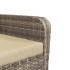 Sillón de jardín con reposapiés ratán sintético marrón