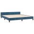 Estructura de cama sin colchón terciopelo azul oscuro