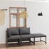 Set de muebles de jardín 3 pzas y cojines ratán sintético