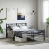 Estructura cama sin colchón con estribo metal negro 140x190