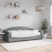 Sofá cama con colchón tela gris claro 90x190 cm