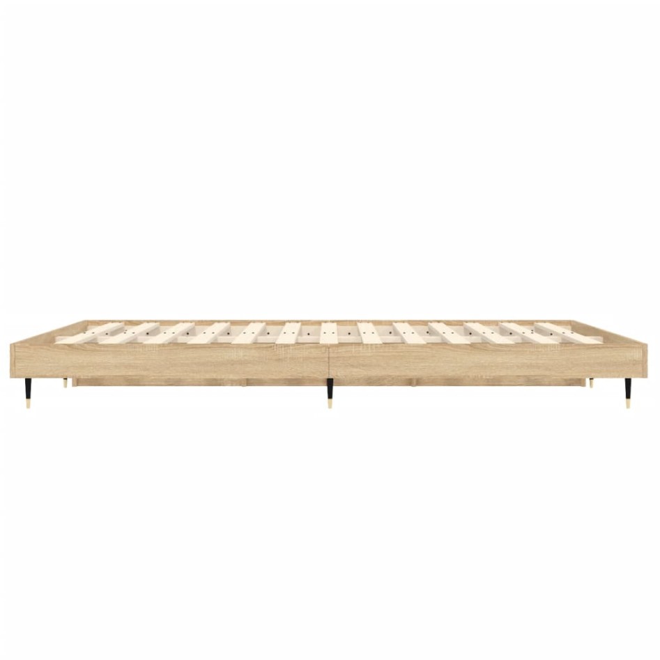 Estructura de cama madera de ingeniería roble Sonoma 135x190