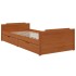 Estructura cama sin colchón madera pino marrón miel 90x200