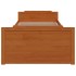 Estructura cama sin colchón madera pino marrón miel 90x200