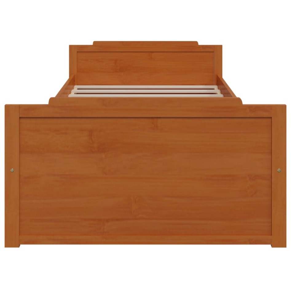 Estructura cama sin colchón madera pino marrón miel 90x200