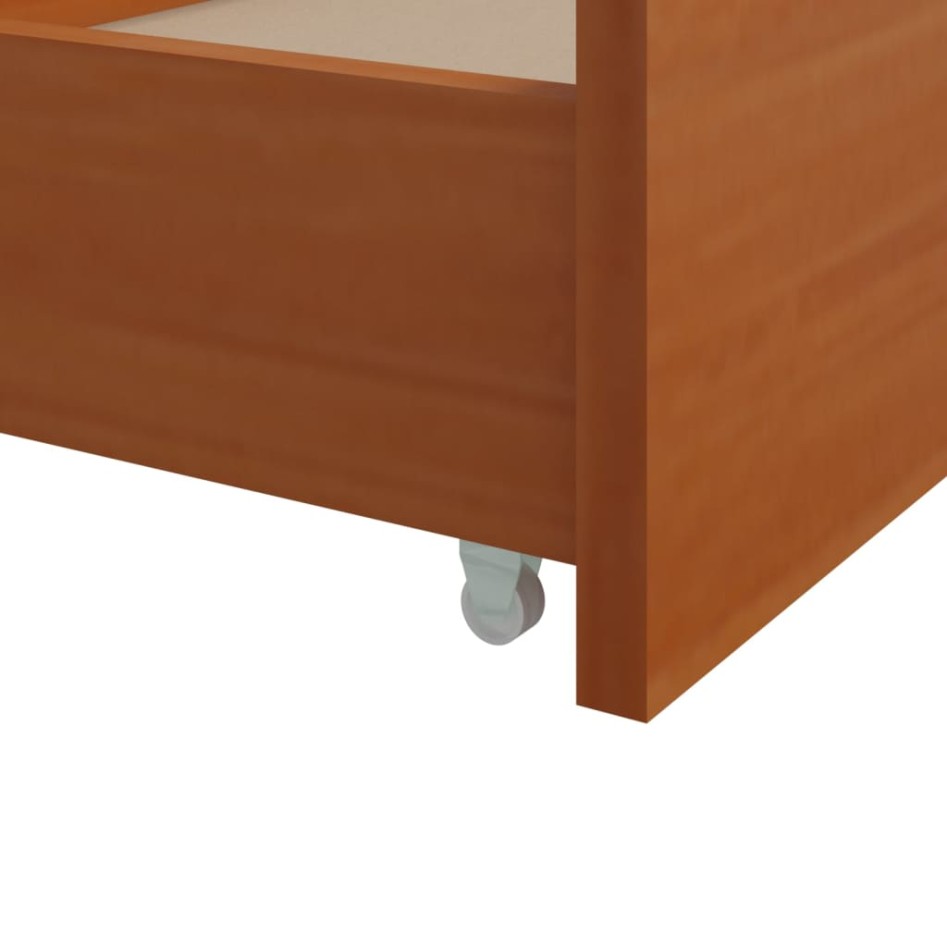 Estructura cama sin colchón madera pino marrón miel 90x200