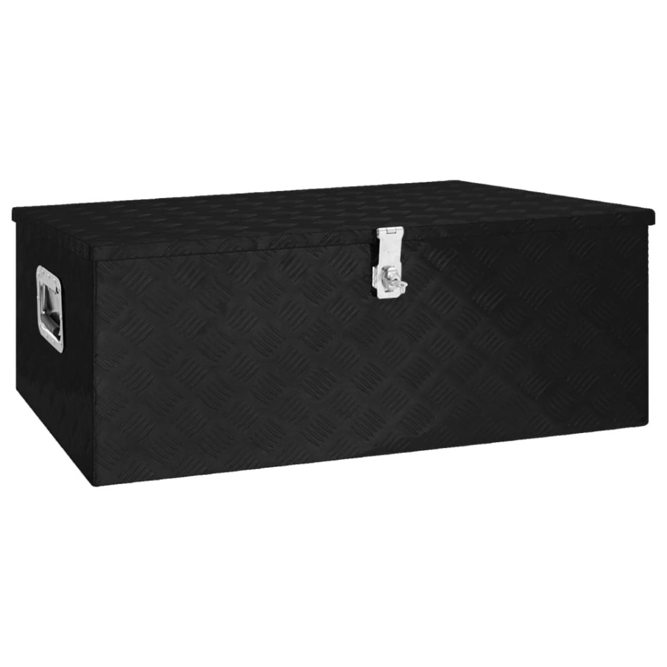 Caja de almacenaje de aluminio negro 100x55x37
