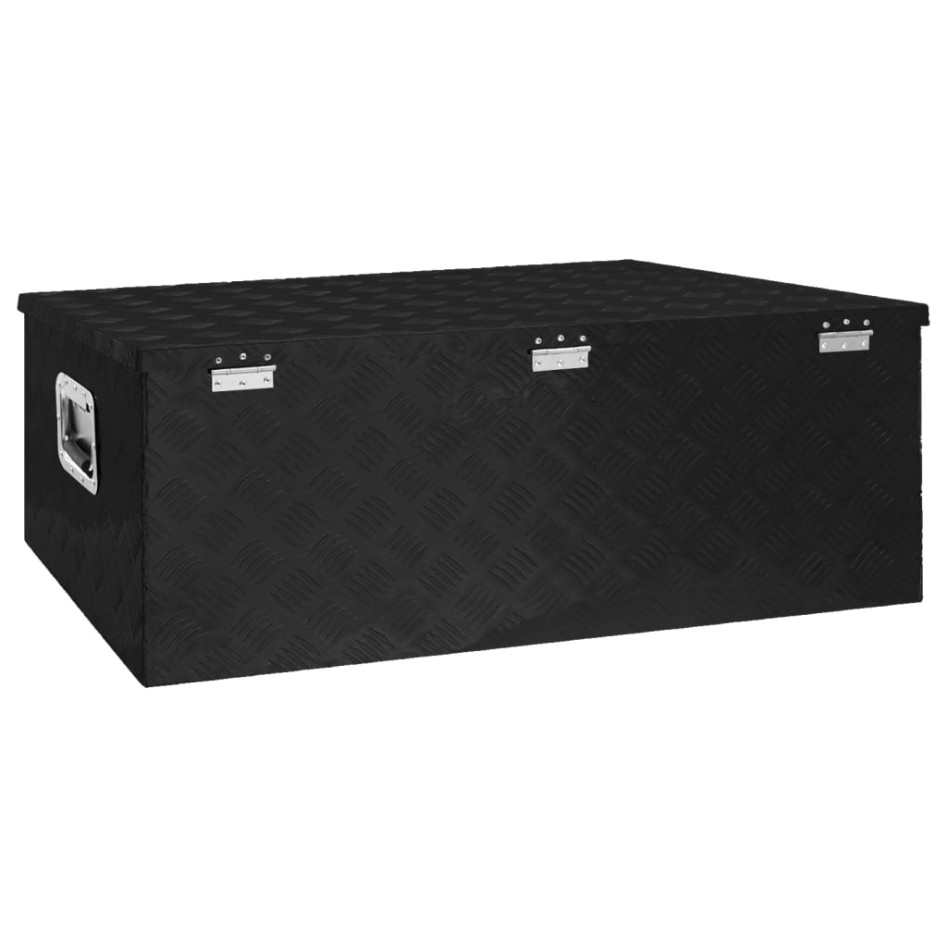 Caja de almacenaje de aluminio negro 100x55x37