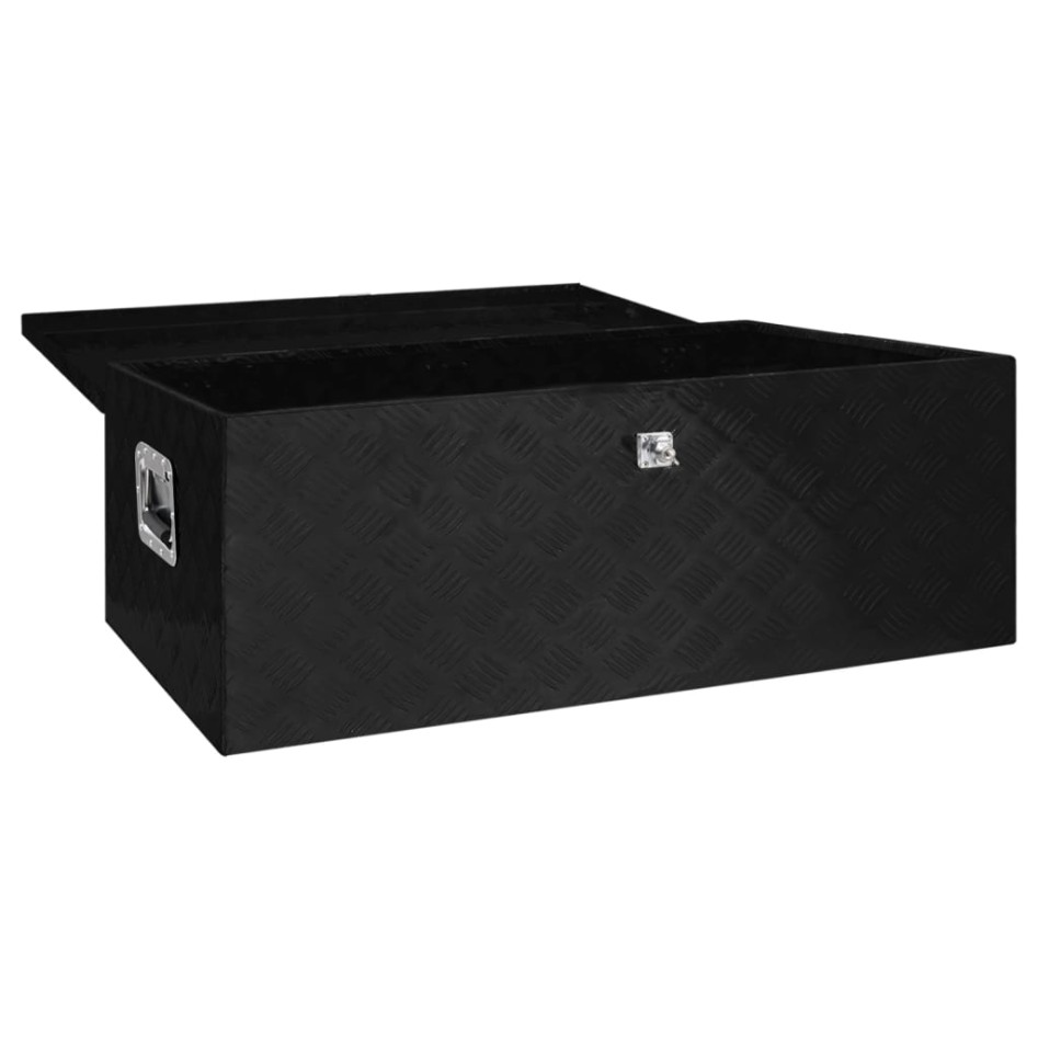 Caja de almacenaje de aluminio negro 100x55x37