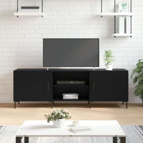 Mueble para TV madera de ingeniería negro 150x30x50