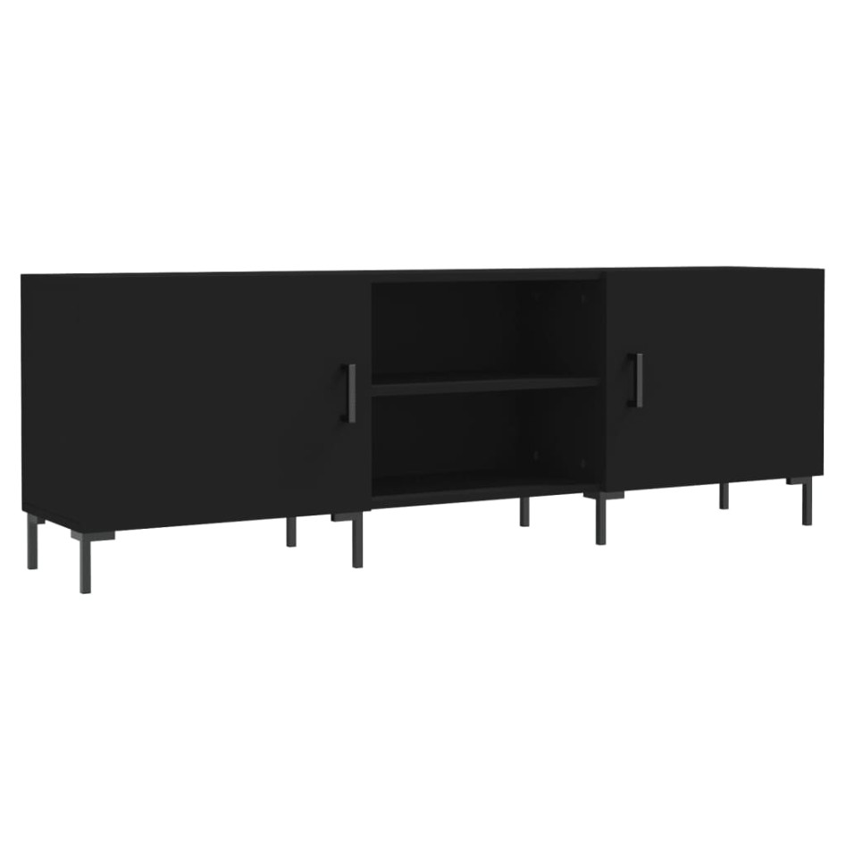 Mueble para TV madera de ingeniería negro 150x30x50