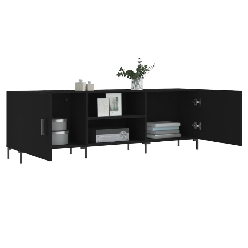 Mueble para TV madera de ingeniería negro 150x30x50