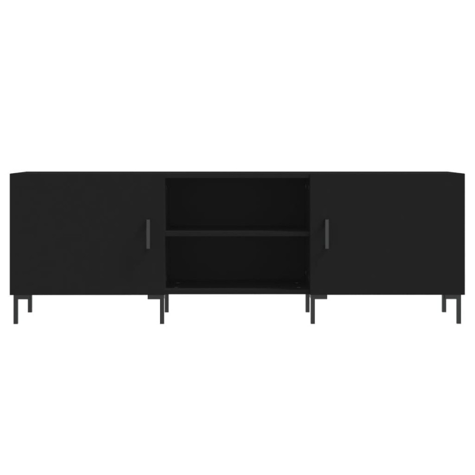 Mueble para TV madera de ingeniería negro 150x30x50