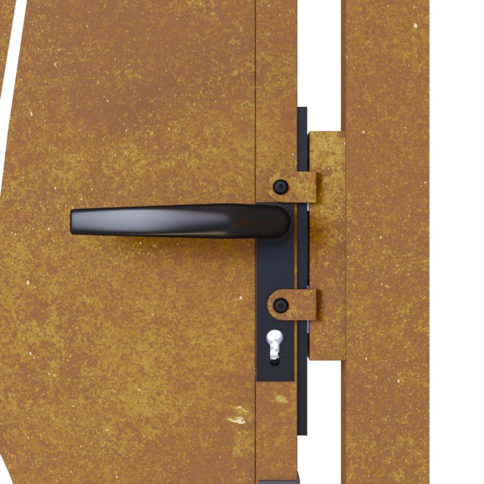 Puerta de jardín acero corten diseño hierba 105x180