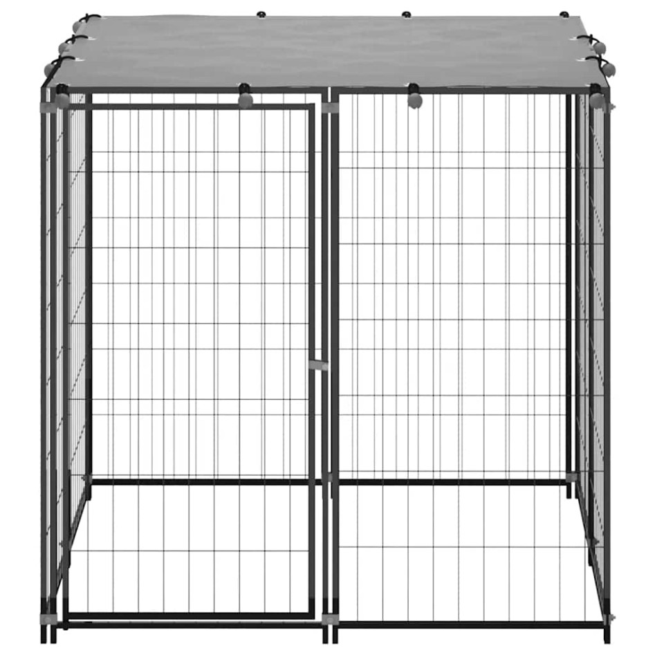 Perrera de acero negro 10x110x110